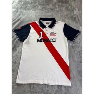 Monaco Grand Prix 1 Motor Racer Since 1929 Polo Modern Mens XL White